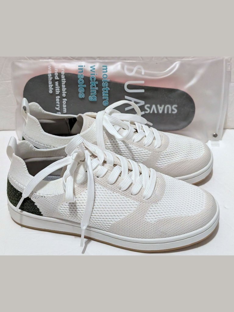 New Suavs The 247 Shoes White Knit Casual Lightweight Sneakers Wo 6+Extra Insole — image 2 of 6
